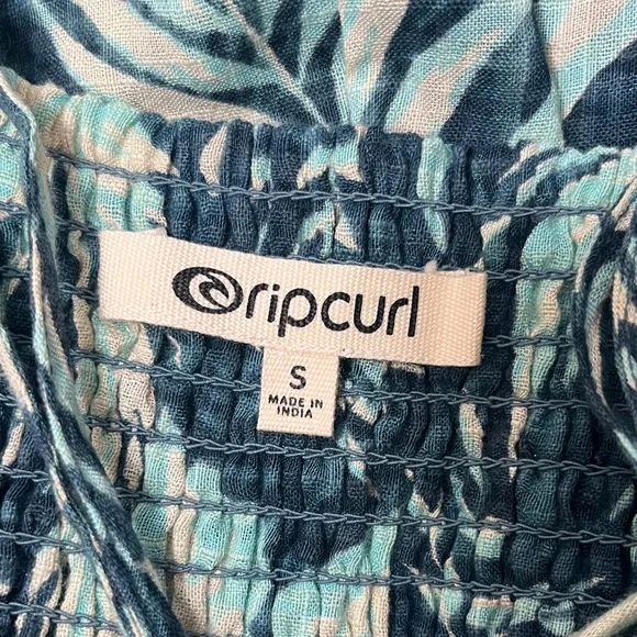 Rip Curl Tropical Leaf Print Spaghetti Strap Mini Dress - Picture 8 of 9
